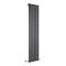 Delta - Black Vertical Single Slim-Panel Designer Radiator - 63" x 16.5"