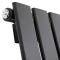 Delta - Black Vertical Single Slim-Panel Designer Radiator - 63" x 22"