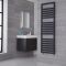 Ponza - Anthracite Hydronic Designer Towel Warmer - 63" x 19.75"
