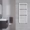 Ponza - White Hydronic Designer Towel Warmer - 47.25" x 19.75"