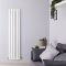 Revive - White Vertical Double-Panel Designer Radiator - 63" x 14"