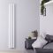 Revive Caldae - White Vertical Double-Panel Designer Radiator - 63" x 9.25"