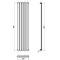Sloane - Silver Vertical Single Flat-Panel Designer Radiator - 63" x 14"