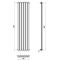 Sloane - Anthracite Vertical Single Flat-Panel Designer Radiator - 63" x 14"