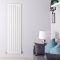 Delta - White Vertical Single Slim-Panel Designer Radiator - 63" x 19.25"