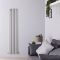 Savy - Silver Vertical Single-Panel Designer Radiator - 63" x 14"