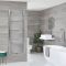 Neva - Chrome Hydronic Central Connection Flat Towel Warmer - 63” x 19 5/8”