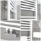 Neva - White Hydronic Central Connection Flat Towel Warmer - 70 1/4” x 23 5/8”