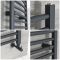 Artle - Anthracite Hydronic Curved Towel Warmer - 63" x 19 5/8”