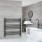 Nox - Matt Black Hydronic Flat Towel Warmer - 39 3/8” x 39 3/8”