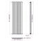 Sloane - White Vertical Single Flat-Panel Designer Radiator - 63" x 18.5"