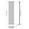 Sloane - White Vertical Single Flat-Panel Designer Radiator - 70" x 14"