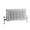 Regent - White Horizontal 3-Column Traditional Cast-Iron Style Radiator - 11.75" x 23.75"