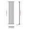 Sloane - Anthracite Vertical Single Flat-Panel Designer Radiator - 70" x 14"