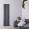 Savy - Anthracite Vertical Single-Panel Designer Radiator - 63" x 18.5"