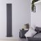 Edifice - Anthracite Vertical Double-Panel Designer Radiator - 70" x 11"
