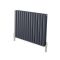 Revive Air - Anthracite Aluminum Horizontal Double-Panel Designer Radiator - 23.5" x 32.75"