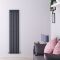 Sloane - Anthracite Vertical Single Flat-Panel Designer Radiator - 70" x 14"
