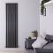 Revive - Black Vertical Single-Panel Designer Radiator - 70" x 18.5"