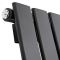 Delta - Black Vertical Single Slim-Panel Designer Radiator - 70" x 16.5"