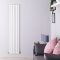 Sloane - White Vertical Single Flat-Panel Designer Radiator - 70" x 14"
