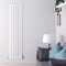 Delta - White Vertical Double Slim-Panel Designer Radiator - 70" x 16.5"