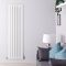 Delta - White Vertical Double Slim-Panel Designer Radiator - 70" x 19.25"