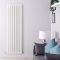 Delta - White Vertical Double Slim-Panel Designer Radiator - 70" x 22"