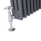 Regent - Anthracite Horizontal 3-Column Traditional Cast-Iron Style Radiator - 23.5" x 23.75"