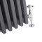Regent - Anthracite Horizontal 3-Column Traditional Cast-Iron Style Radiator - 23.5" x 23.75"