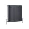 Regent - Anthracite Horizontal 3-Column Traditional Cast-Iron Style Radiator - 23.5" x 23.75"