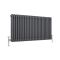 Regent - Anthracite Horizontal 3-Column Traditional Cast-Iron Style Radiator - 23.5" x 46.75"