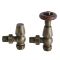Regent - Traditional Brass Thermostatic Angled Radiator Valve Pack