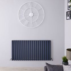 Revive Air - Anthracite Aluminum Horizontal Double-Panel Designer Radiator - 23.5" x 46.75"