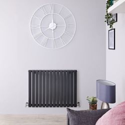 Sloane - Anthracite Horizontal Single Flat-Panel Designer Radiator - 25" x 32.75"