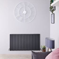 Sloane - Anthracite Horizontal Double Flat-Panel Designer Radiator - 25" x 47.25"
