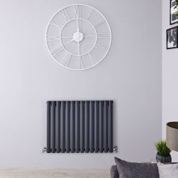 Revive - Anthracite Horizontal Single-Panel Designer Radiator - 25" x 32.5"