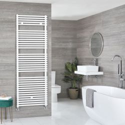 Arno - White Hydronic Bar On Bar Towel Warmer - 68 3/8” x 23 5/8”