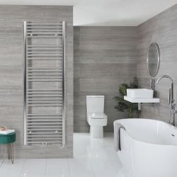 Neva Electric - Chrome Flat Plug-In Towel Warmer - 70 1/4” x 23 5/8”