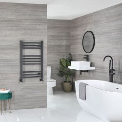 Kent - Anthracite Hydronic Curved Towel Warmer - 31 1/2” x 19 5/8”