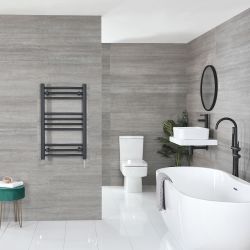 Artle Electric - Anthracite Curved Plug-In Towel Warmer - 31” x 20”