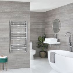 Kent - Chrome Hydronic Curved Towel Warmer - 39 3/8” x 19 5/8”