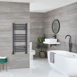 Kent - Anthracite Hydronic Flat Towel Warmer - 39 3/8” x 19 5/8”