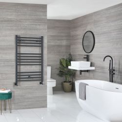 Kent - Anthracite Hydronic Flat Towel Warmer - 39 3/8” x 23 5/8”