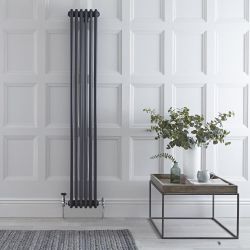Regent - Anthracite Vertical 3-Column Traditional Cast-Iron Style Radiator - 70.75" x 11.5"