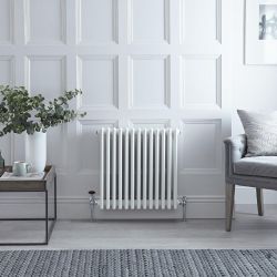 Regent - White Horizontal 4-Column Traditional Cast-Iron Style Radiator - 23.5" x 23.75"