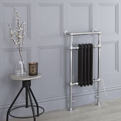 Marquis Electric - Black Traditional Plug-In Heated Towel Warmer - 36.75" x 17.75"
