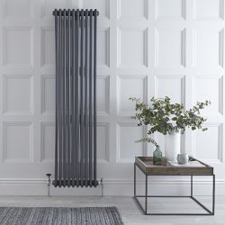 Regent - Anthracite Vertical 3-Column Traditional Cast-Iron Style Radiator - 70.75" x 18.5"