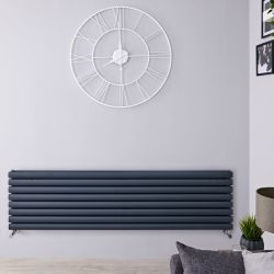 Revive - Anthracite Horizontal Double-Panel Designer Radiator - 18.5" x 70"