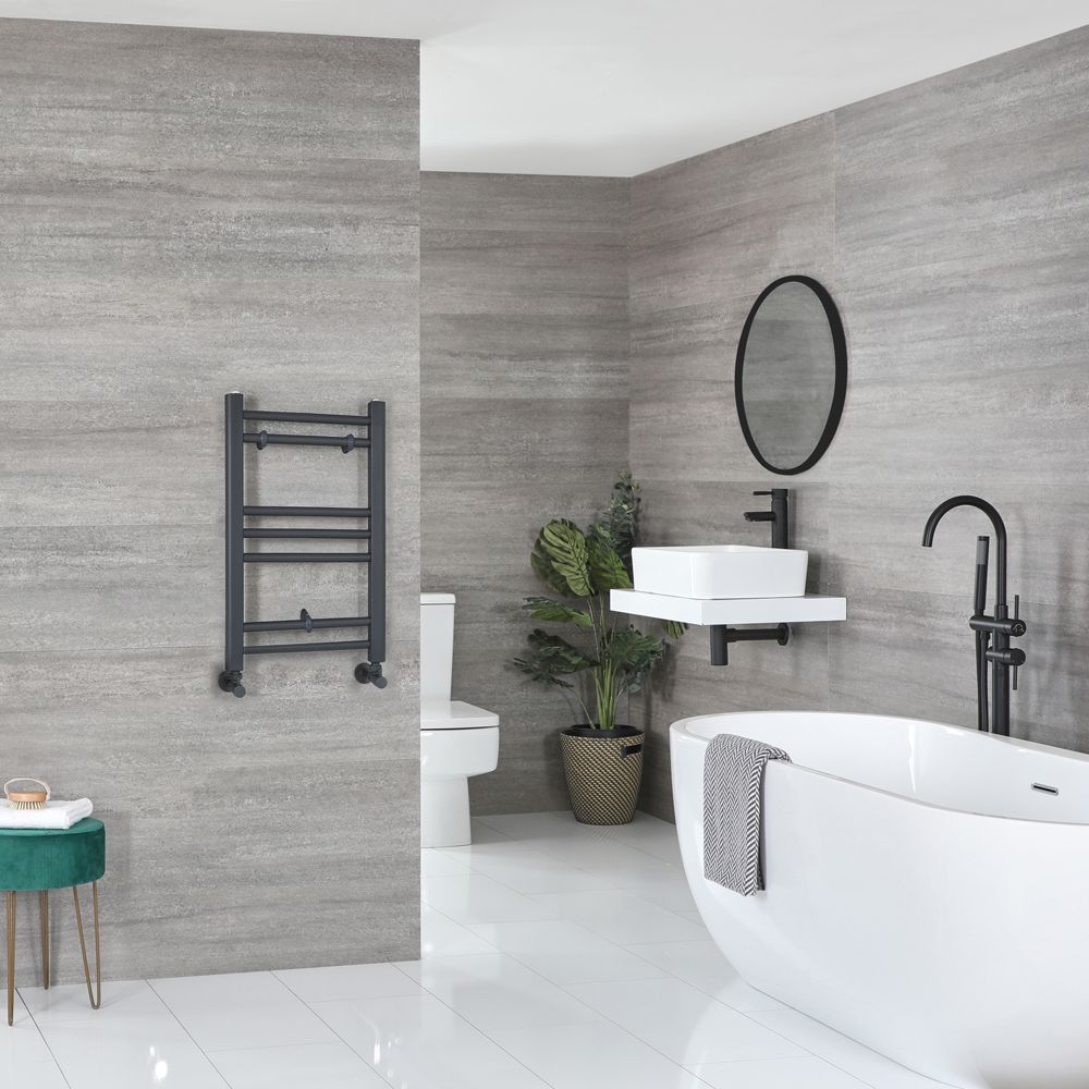 Kent - Anthracite Hydronic Flat Towel Warmer - 23 5/8” x 15 3/4”